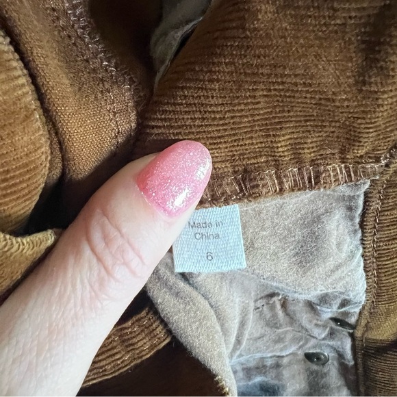 Garnet Hill Brown Skinny Corduroy Pants 6 - Picture 3 of 3